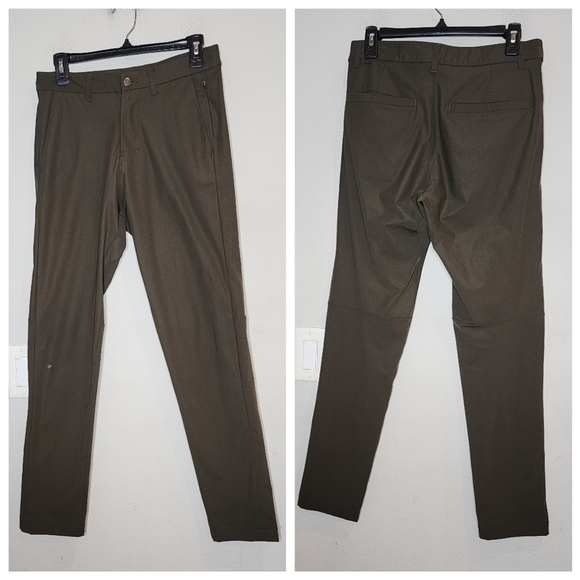 Lululemon Commission Pant Slim Warpstreme ABC Green Pants Size 28 (flaw) - Picture 1 of 16